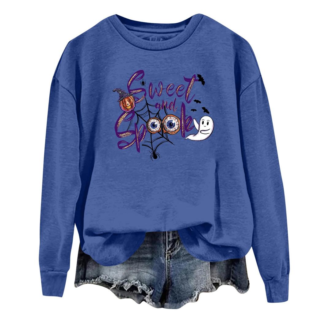 Женская повседневная модная блузка с длинным рукавом и круглым вырезом с принтом