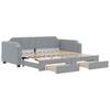 VidaXL Daybed with Trundle and Drawers Light Grey 90x200 Cm Fabric 3197670