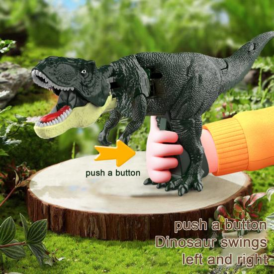 Детский пресс-качели, подвижная игрушка, вибрирующий укус, пасть, суставы динозавра, рев, малыши, тираннозавр, динозавр, фигурка