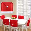 Festive Red Chair Covers with Santa Hat Design Perfect for Christmas Dining & Living Room Decor, Christmas Decorations, Chair Cover For Dining Chair