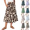 Womens Maxi Skirt Drawstring High Waisted Summer Long Skirts Lightweight Tiered Flowy Floral Pleated Skirts
