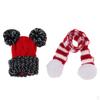 Handmade Christmas Hat Knitted Scarf Set for 12inch Dolls Doll Winter Overcoat Outwear Dress Up