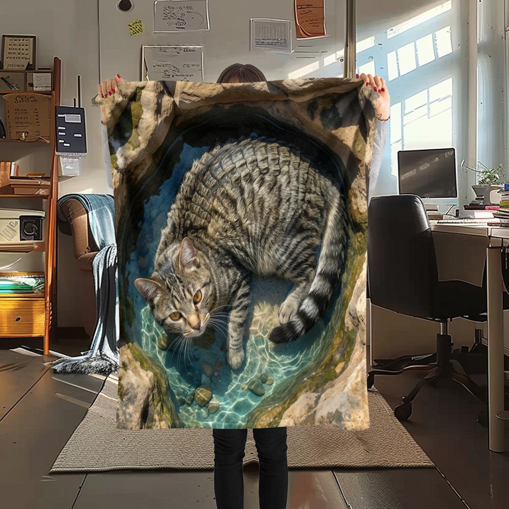 1 шт. Фланелевое одеяло с 3D-визуальным эффектом, Высокое качество, Комфортное для всех сезонов, Декор для дома, Тепло и Уют