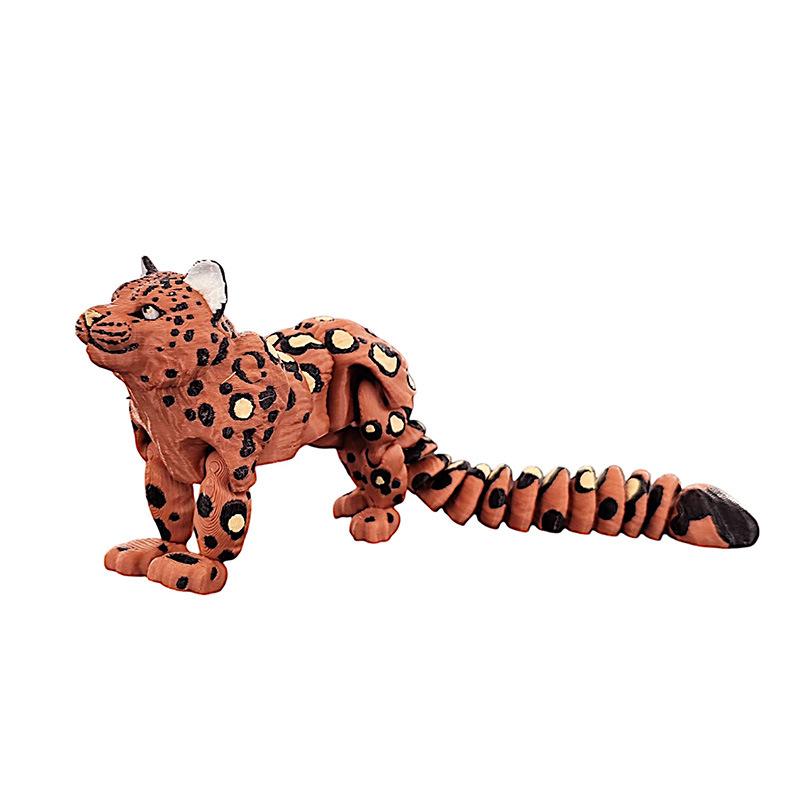 3D-печатная модель снежного барса, имитация, многосуставная, подвижная фигурка животных, миниатюры, декор для дома