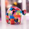 Anime Colorful The Elephant Figure Plush Doll Cute Cartoon Plaid Elephant Plushies Toys Room Decor Kids Gift