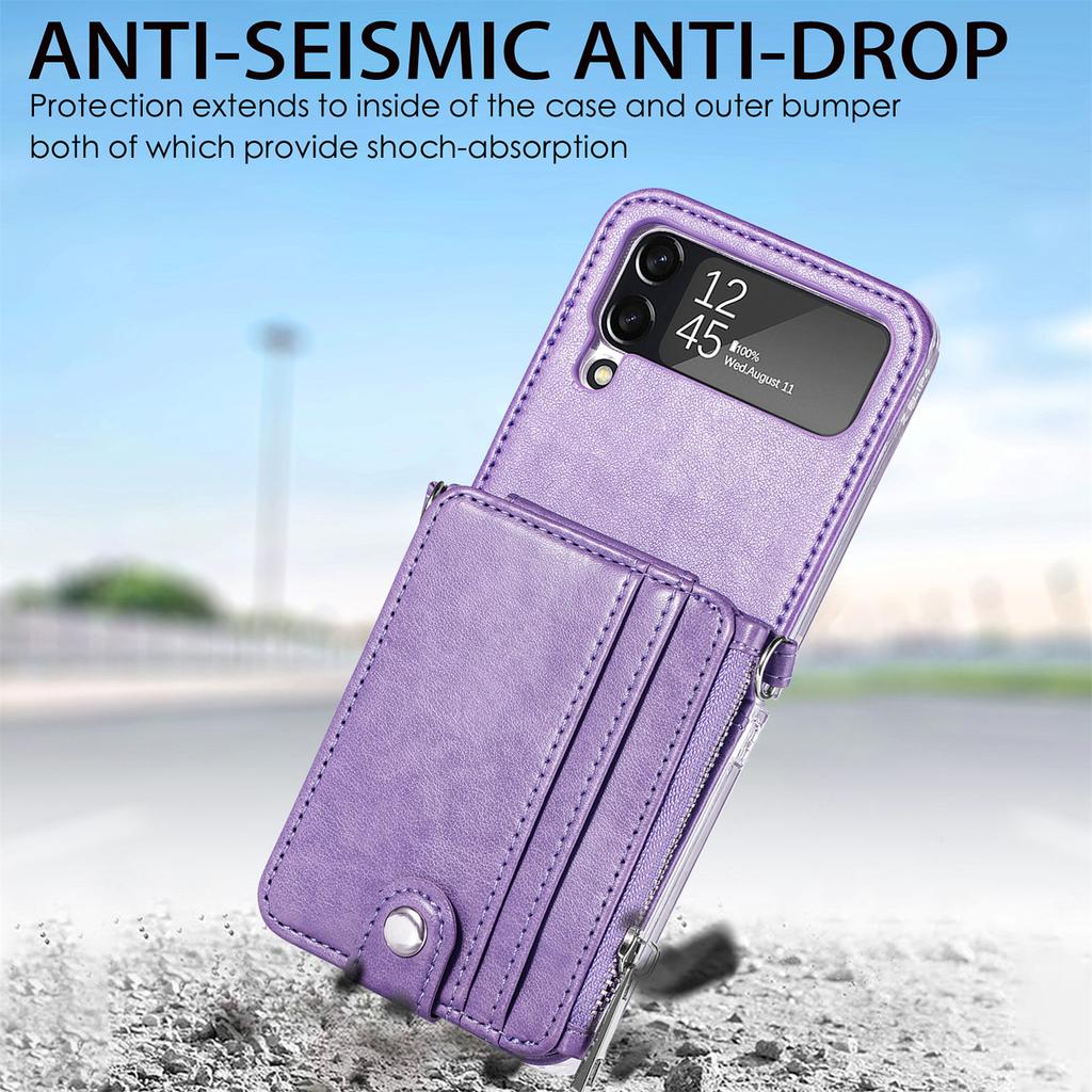 Роскошный кожаный чехол для мобильного телефона с карманом для карт для Samsung Galaxy Z Flip4 5g Flip 4 Flip3 Flip 3, противоударные чехлы с функцией кошелька