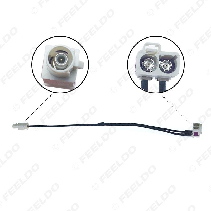 For VW Head Unit FAKRA 2In1 Diversity Resume Convertor Splitter Y Cable Wire Harness For RNS510 RCD510+ Antenna Radio Adapter