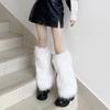 1pair Solid Color Faux Fur Leg Warmers Thick Long Fuzzy Foot Covers Warm Knee Sleeve  Winter Season