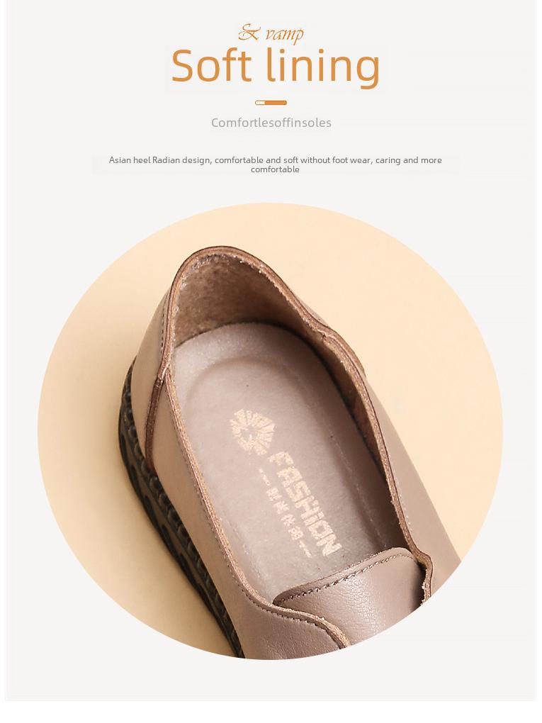 Runyue Удобная весенняя и осенняя мягкая кожаная обувь для женщин среднего возраста