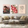 Floral Wall Art Canvas Painting Nordic Botanical Poster And Prints Boho Red Pink Flower Wall Pictures For Living Room Home Decor