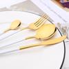 48Pcs Gold Mirror Polishing Cutlery Set Stainless Steel Dinnerware Tableware Knife Fork Spoon Coffee Spoon Flatware Home Party