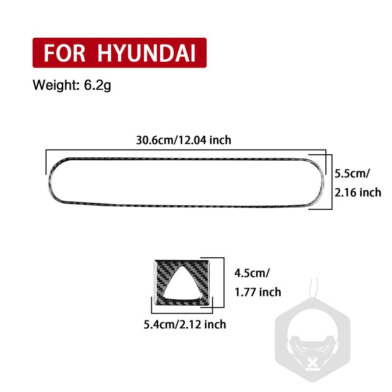 For Hyundai Kona 2018— Car Accessories Carbon Fiber Interior Center Console Air Vent Panel Cover Trim Sticker Modification