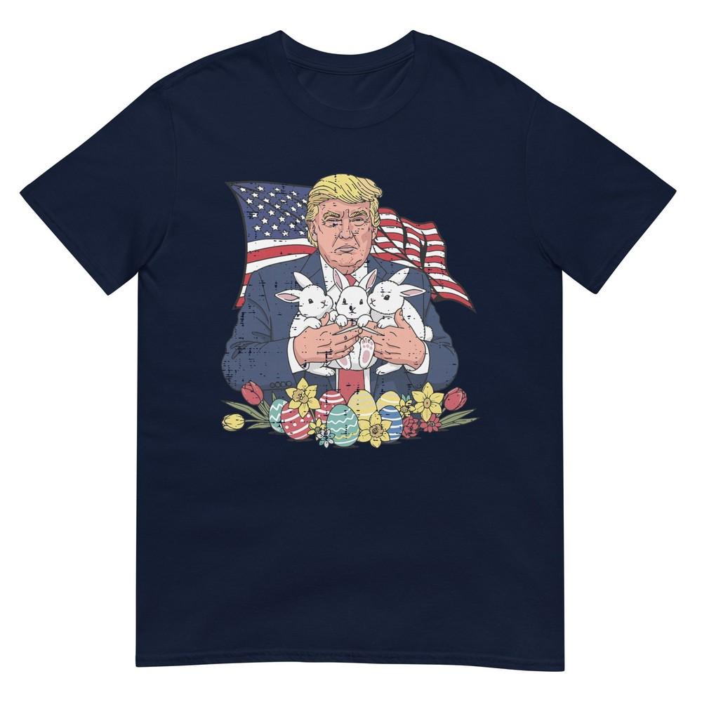 Easter Trump Bunnies Eggs Us Flag Patriotic Unisex Unisex Kids TShirt