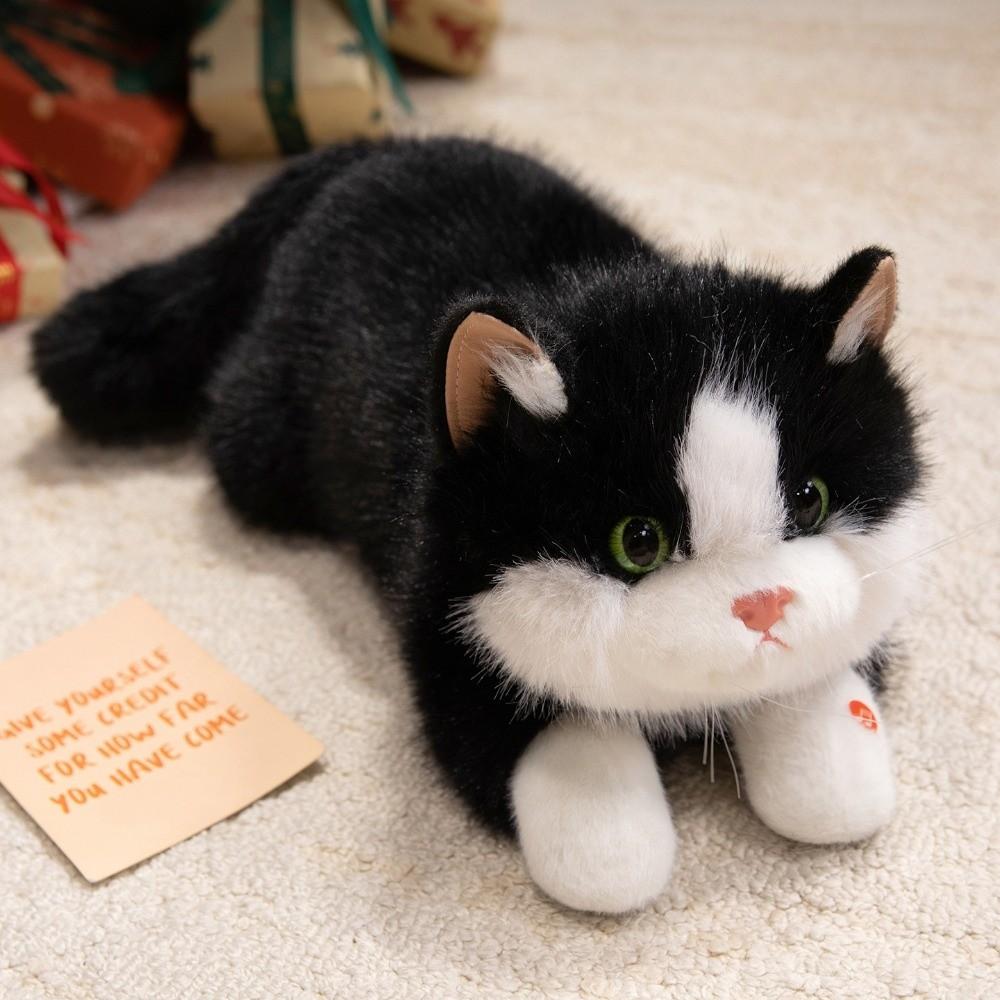 Voiced Realistic Cat Doll Soft Simulated Kitten Model Cute Simulation Cat Plush Toys  Kids