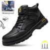 Latest Waterproof Men Leather Boots Steel Toe Cap Safety Work Shoes Anti Smashing Indestructible Construction Welding Boots