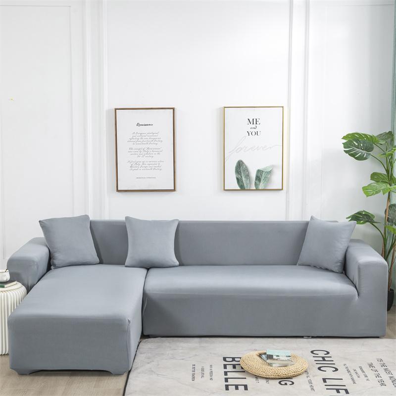 Сплошные цветные чехлы для диванов для гостиной, эластичные угловые чехлы для диванов, L-образные чехлы для шезлонгов, защита для стула, домашний декор