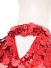 Womens Halloween Sequin Hippie Costume 70s Disco Sleeveless Mini Dress