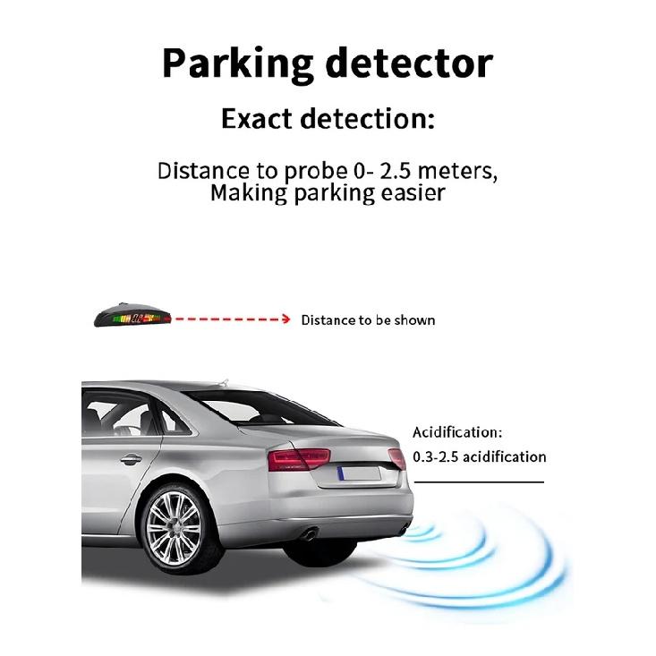 LED Car Parking Sensor 4 Sensors 22mm Buzzer Warning With Display Screen Host Control Box For Truck Van RV