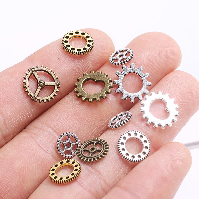 100Pcs Antique Steampunk Mini Wheel Gear Charms Pendant Diy Jewelry Making Craft
