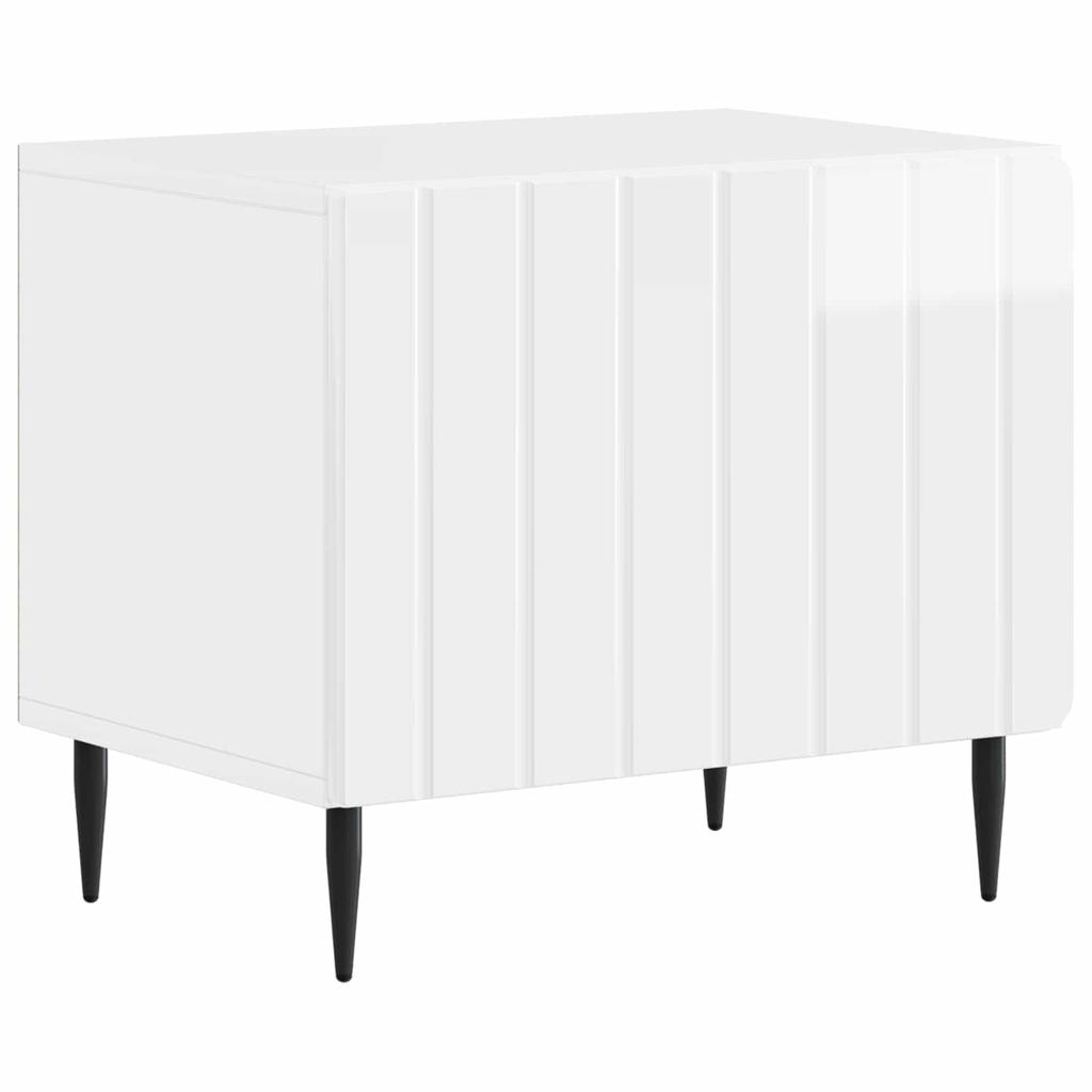 TV Stand High Gloss White Engineered Wood