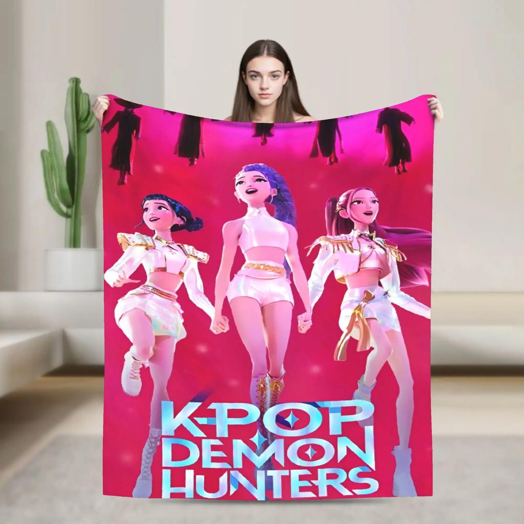 Kpop Охотник на демонов Одеяло Теплый Мягкий Плед для Зимы Идеально для Мальчиков Девочек Уличного Использования Принт Покрывало