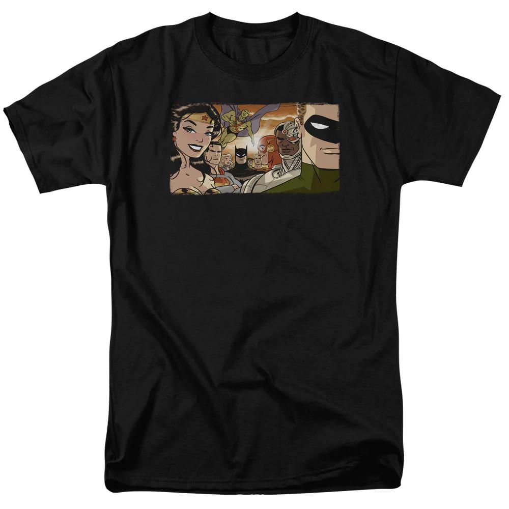 Justice League Of America Cinematic League Mens T Shirt Black Officially License