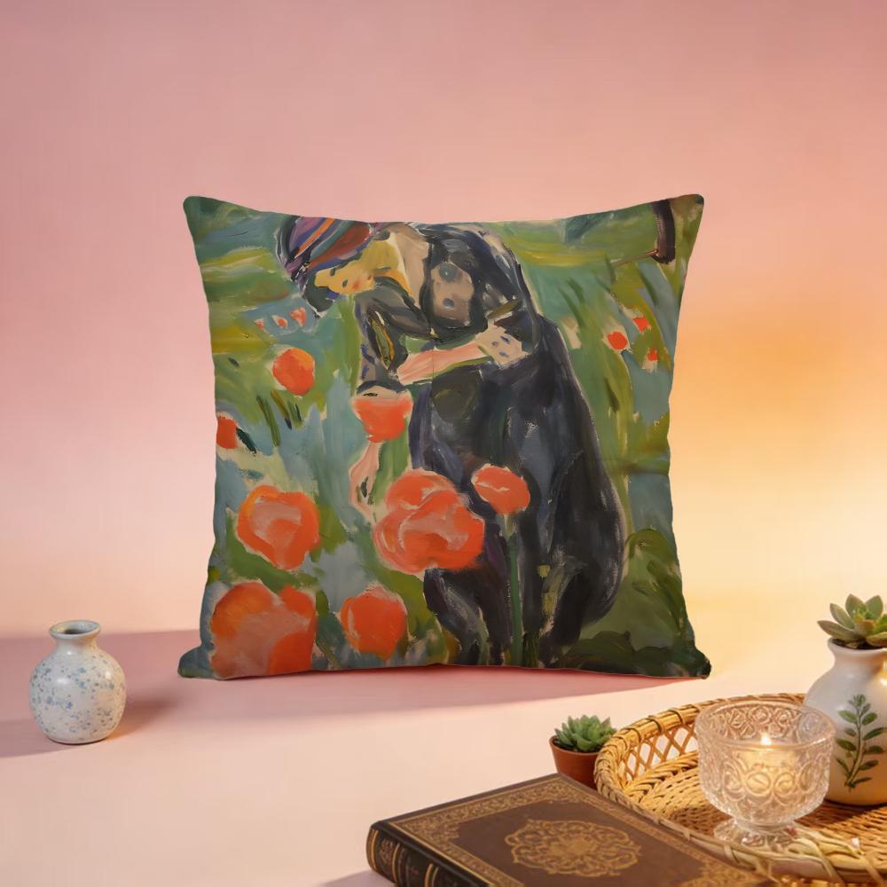 Trending EEdvard Munchied Cushion Cover Premium SkinFriendly Pillow Case MultiPurpose for Home Office Travel