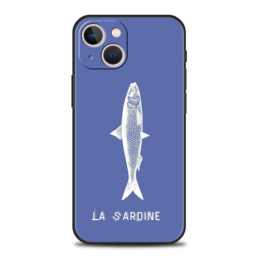 Роскошный мягкий чехол из ТПУ для iPhone 17 Air 16E 16 11 15 14 Pro MAX 12 13 7 8 Plus X XR XS SE 2022 Чехол Консервированные сардины