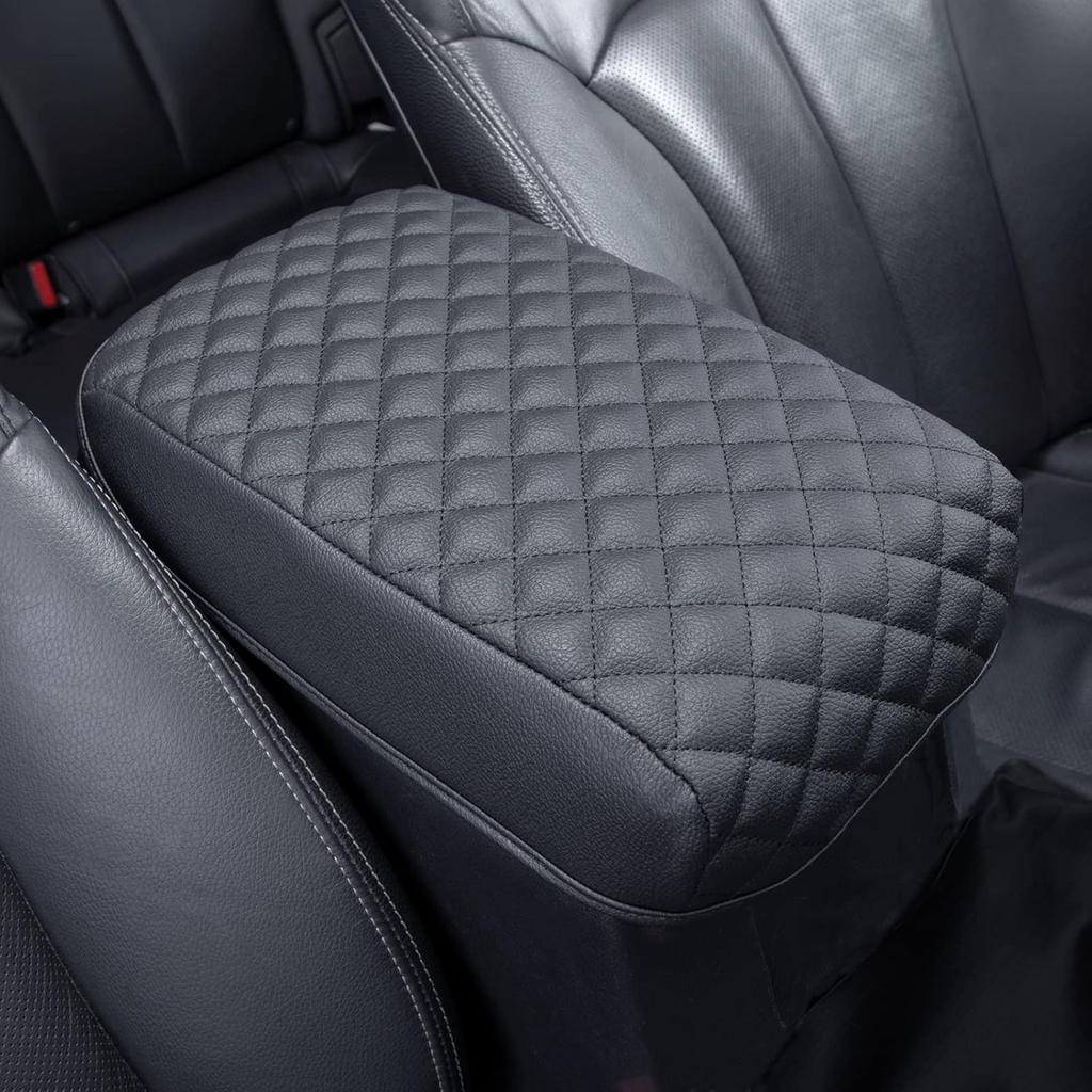 JKCOVER Center Console Armrest Cover Compatible With Toyota 4Runner 2010- 2024 Truck Accessories Premium PU Leather Cushion Protector (Black)