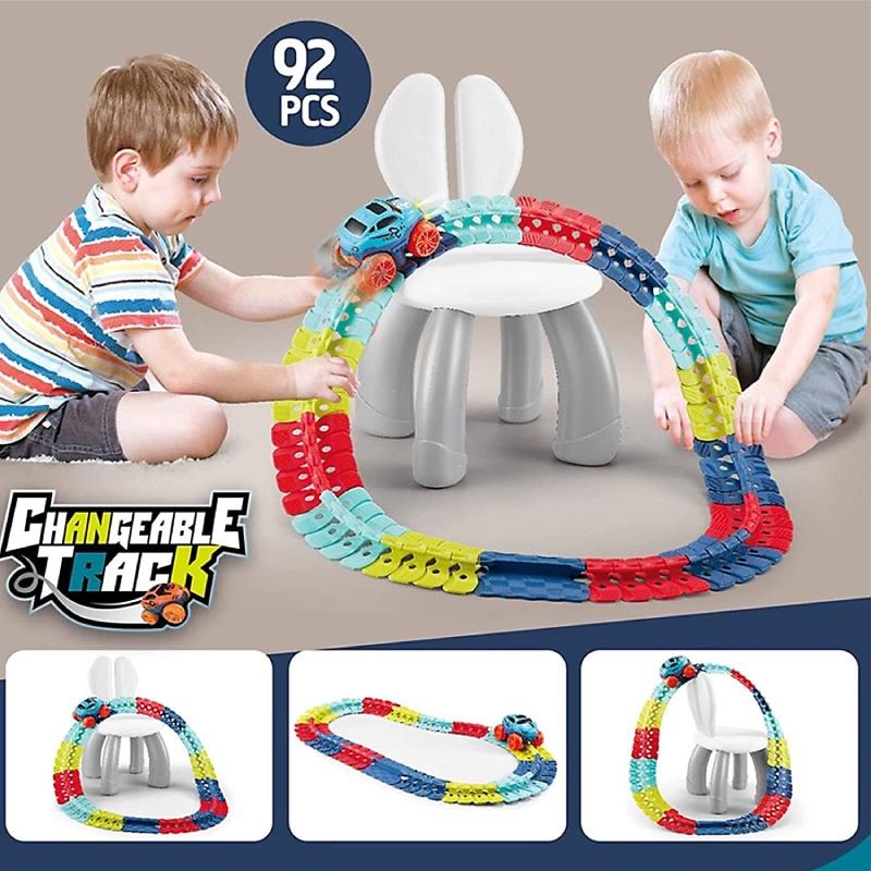 Magic Zero Gravity Car Track Play Set With Led Race Car And Glow In The Dark Rainbow Tracks Perfect Gift For Kids!