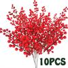 1/2/5/10pcs Christmas Red Berry 14 Berries Artificial Flower Fruit Cherry Plants Home Christmas Party Decoration DIY Gift