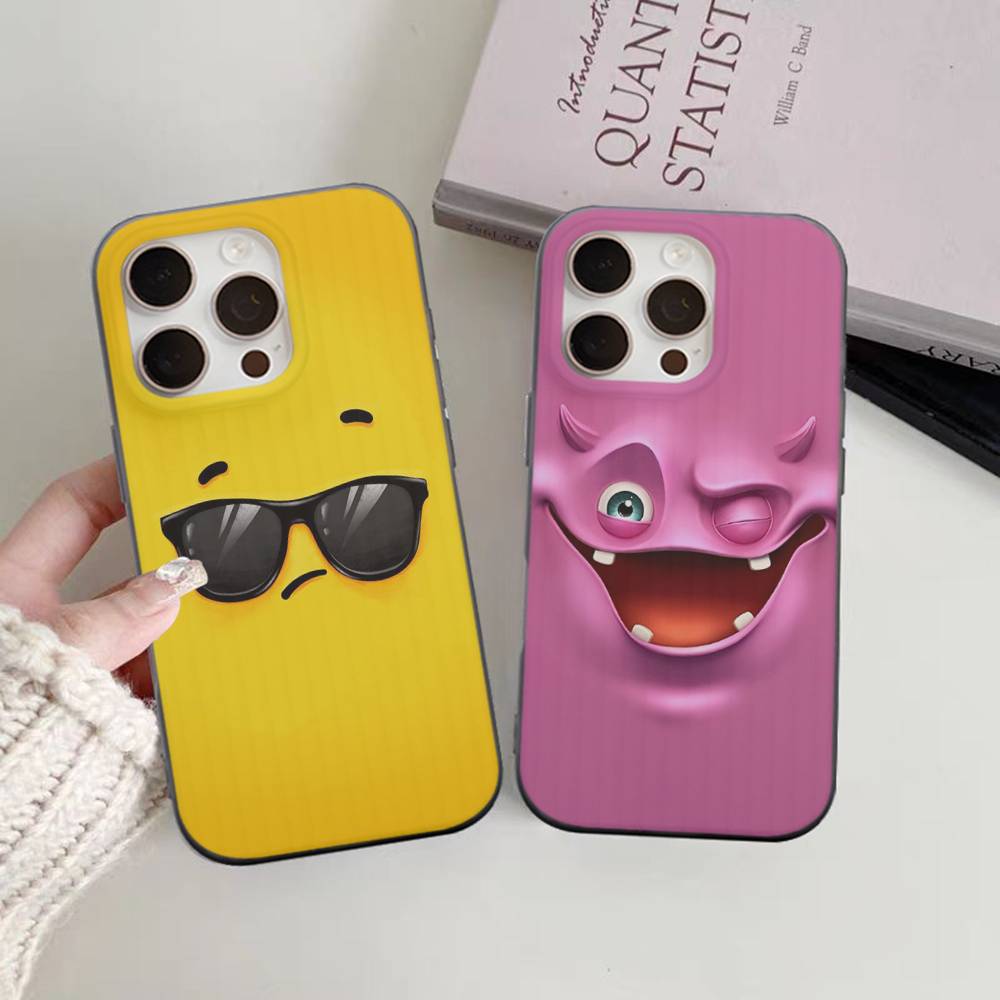 Забавное лицо Для IPhone 17 16 15 14 13 12 11 Pro Max Plus Pro Прозрачный Чехол для Телефона Нескользящий Корпус