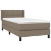 Box Spring Bed with Mattress Taupe 90x200 Cm Fabric