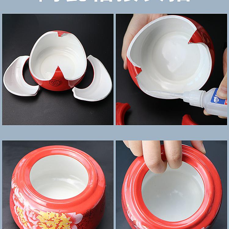 High Viscosity Quick-Drying Transparent Glue for Ceramics & Wood, Low Whitening, 401/502 Formula