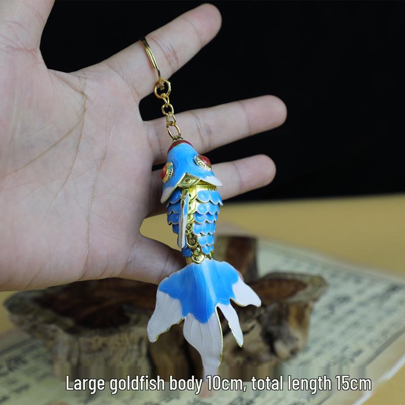 Брелок-подвеска Пекинская перегородчатая эмаль Золотая рыбка Карп
