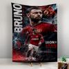 Tapestry Bruno Fernandes Manchester United Iron Man Old Trafford Poster Wall Hanging for Soccer Fan Cave Decor