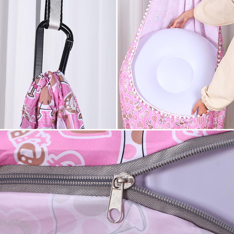 Новое детское подвесное кресло, переносная парашютная ткань, качели, кровать для кемпинга на открытом воздухе с бахромой по краю, надувной коврик с принтом