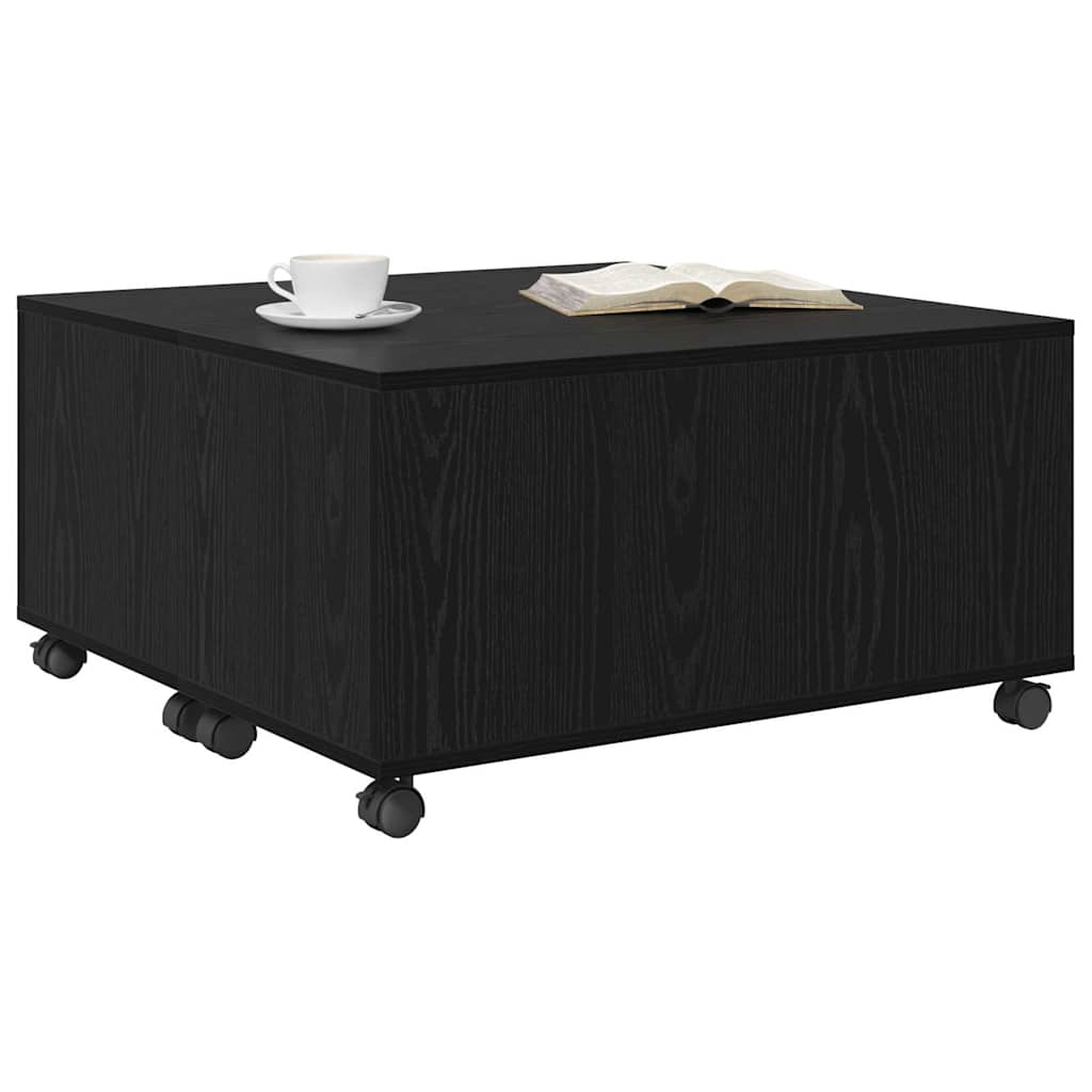 Coffee Table Black Oak Effect 75 x 75 x 38 cm Engineered Wood