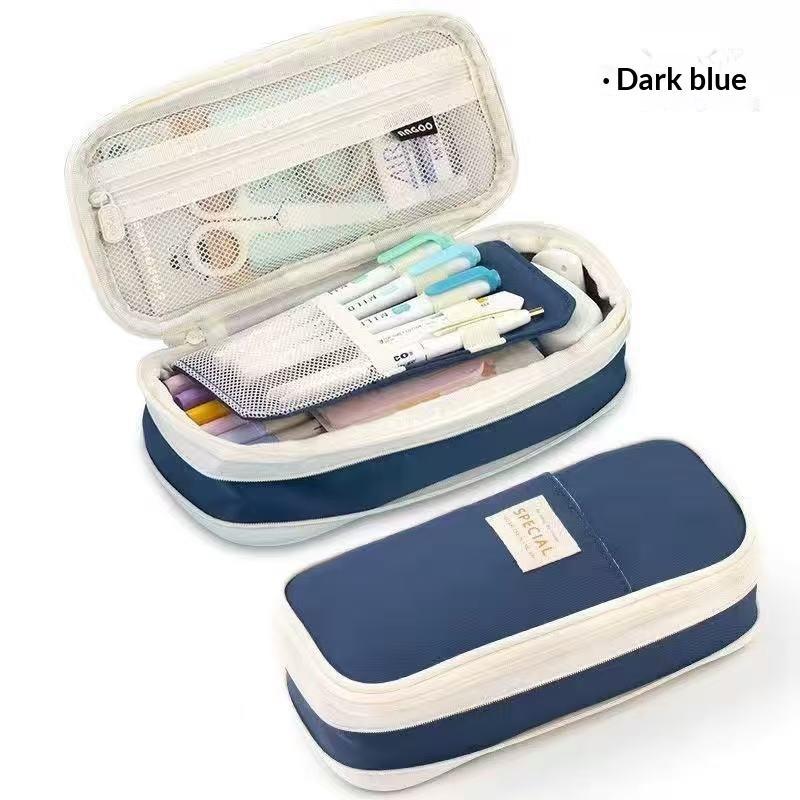 Canvas Pencil Case Large Capacity Multiple Colors Perfect For Students School Office Daily Use