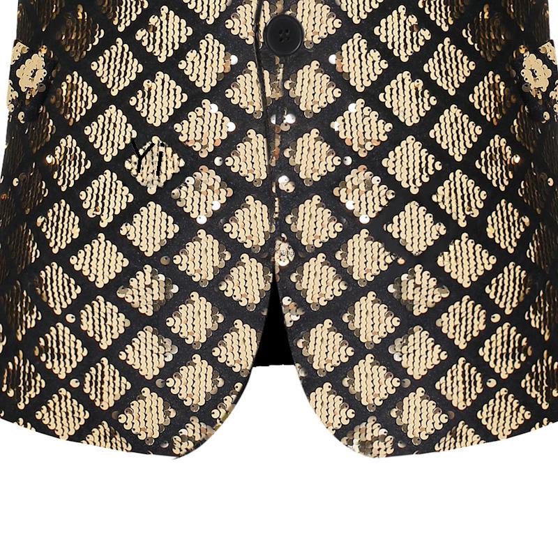Men's European Size Diamond Sequin Peaked Lapel Suit for Autumn/Winter Events (Model: ZT-X45)
