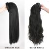 Synthetic Long Wavy Headband Wig Black Brown Women's With Twist Braid Hairband Accessories Natural Half Wig