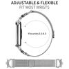 For Xiaomi Redmi Watch 4 Replacement Strap Milanese Silver Metal Watch Band Rhinestone Decor