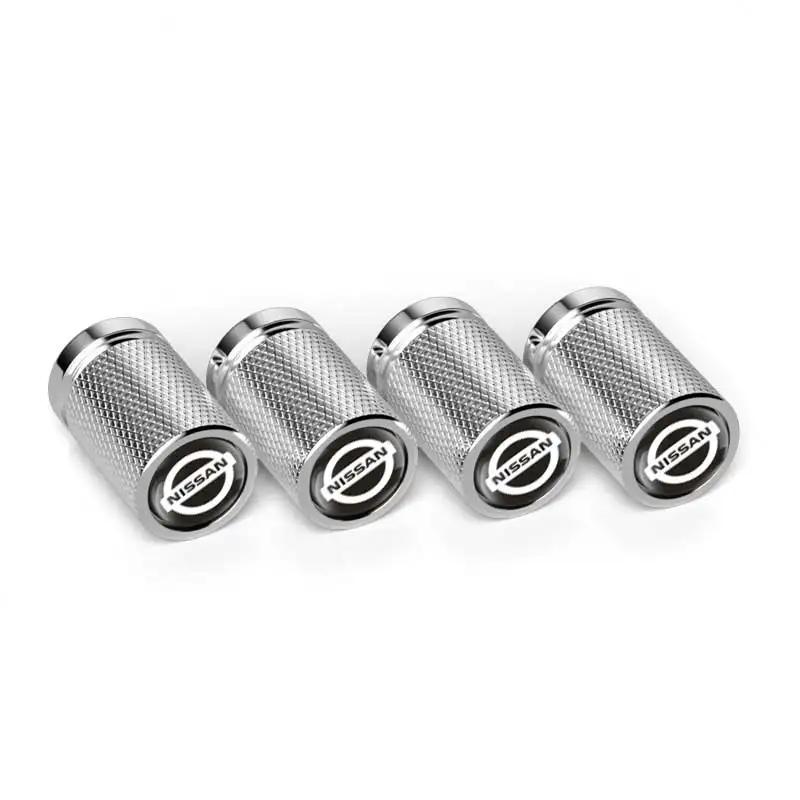 4Pcs Car for Nissan Wheel Tire Valve Caps Stem Protection Covers Micra Qashqai GTR Nismo 350Z Kicks Maxima X-Trail NV200 Versa