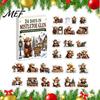 Festive Countdown Calendar 2026 Christmas Highland Cow Advent Calendar, 24 Pcs 2D Flat Acrylic for Adults Farmhouse Animal Ornaments, Holiday