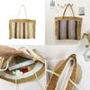 Woven Straw Tote Bag Large Capacity Ecofriendly Beach Bag For Casual Travel
