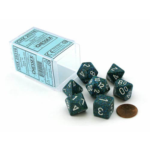 D7 Die Set Dice Speckled Poly (7 Dice) (Sea)