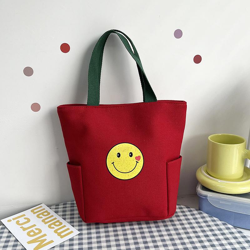 Женская сумка Хозяйственная сумка с мультяшным принтом Сумка-ведро из парусины Модная маленькая квадратная сумка для бенто Сумка для рук