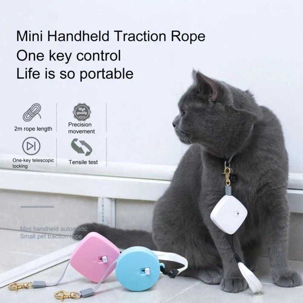 Portable Plastic Retractable Dog Leash Nylon 2M Length Small Dog Leash Flexible Dog Leash Pets