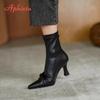 Fashion Aphixta High Heels Pointed Toe Ankle Boots Women Big Size 42 Black Boots Shoes Elegant Shoes for Woman Botines Para Mujeres