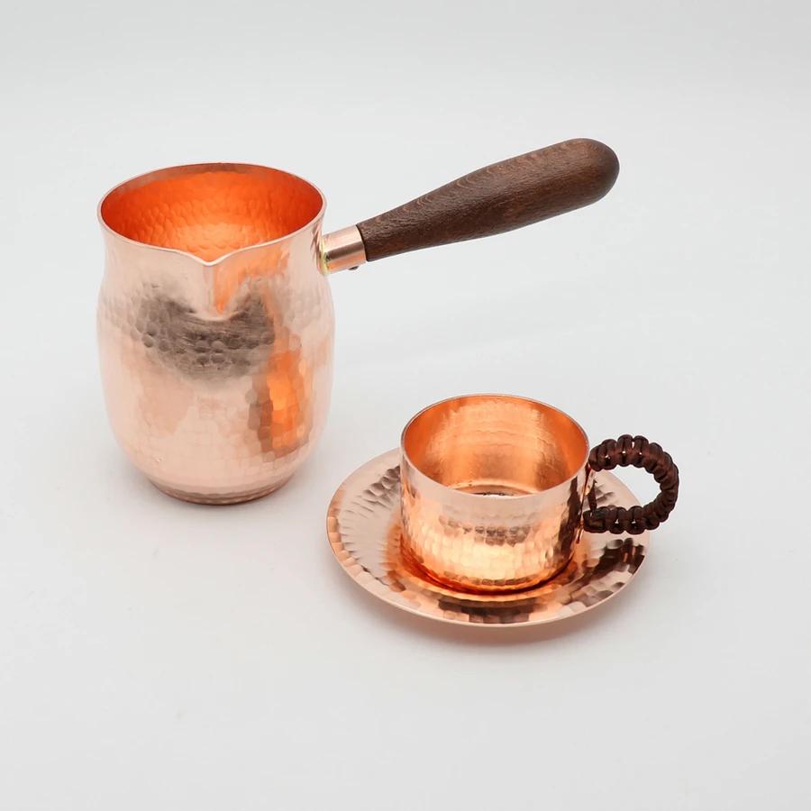 Чашка для кофе ручной работы из чистой меди, турецкий, греческий, арабский кофейник для бариста
